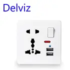 Настенная USB-розетка Delviz стандарта Великобритании, двойной usb-порт для зарядки, 13 а