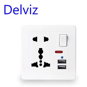 Настенная USB-розетка Delviz стандарта Великобритании, двойной usb-порт для зарядки, 13 а