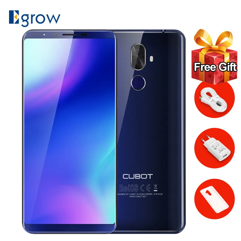 Cubot X18 Plus Android 8 0 18:9 FHD + 4 Гб 64 5 99 дюймов MT6750T восьмиядерный смартфон 16MP 2MP задние