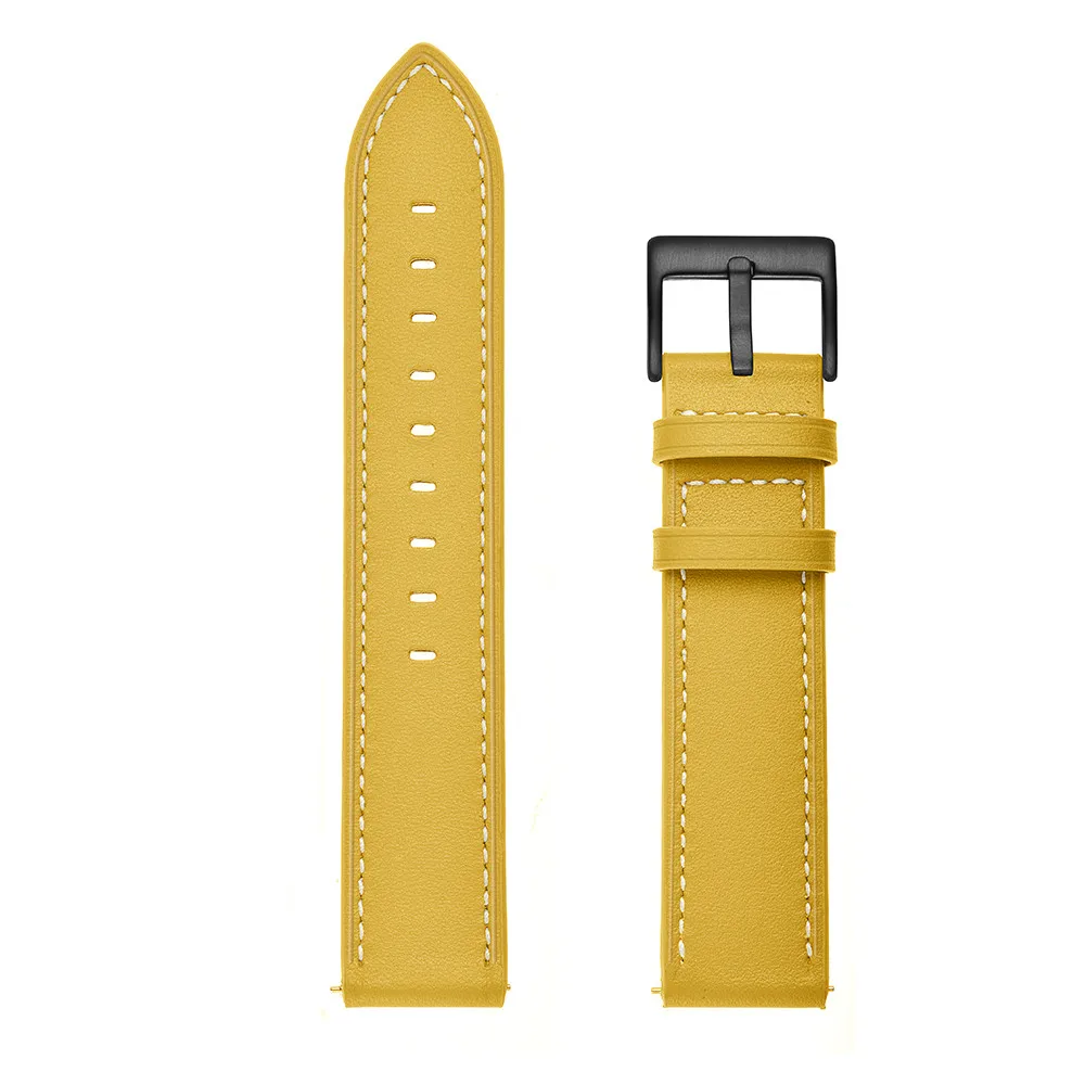 Yellow Для Garmin Vivoactive 3/Vivomove HR часы ремешок для мужчин/женщин кожаный ремешок браслет для samsung Galaxy Watch 42 мм/Active 2 1 ремень - Band Color: Yellow