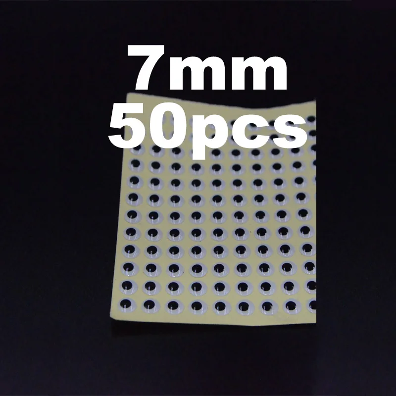 7mm Созерцатель 50 шт. 3D эмульсионные Светящиеся в темноте глаза для ловли нахлыстом 3 мм/5 мм/7 мм светящиеся Соблазнительные рыбьи глаза для завязывания нахлыстом ложные приманки - Цвет: 7mm