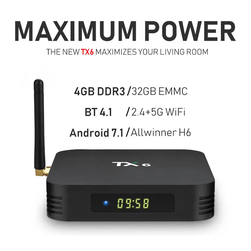 TX6 Smart tv Box Android 9,0 Allwinner H6 Четырехъядерный 4 Гб 64 Гб 4K Tanix TX6 4 ГБ 32 ГБ Google Youtube медиаплеер телеприставка