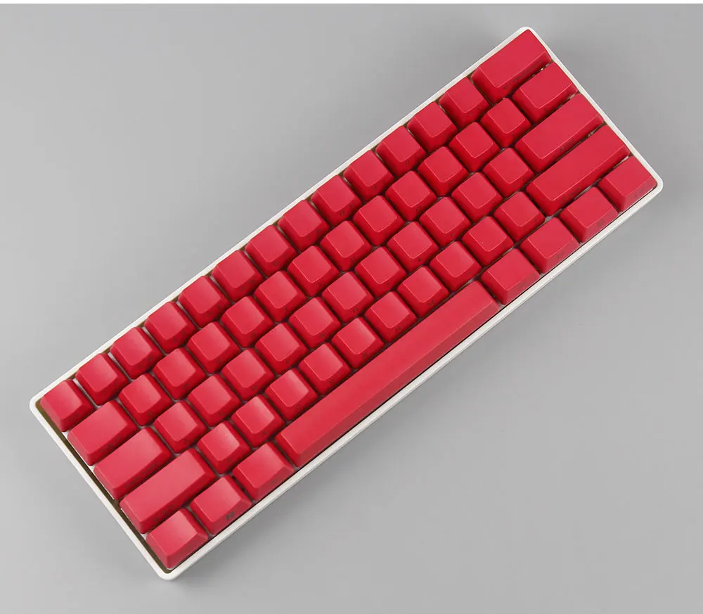Красная 60 OEM боковая печатная Толстая pbt 61 клавиша для GH60 покер DZ60 mx Переключатель ANSI 60% механическая клавиатура