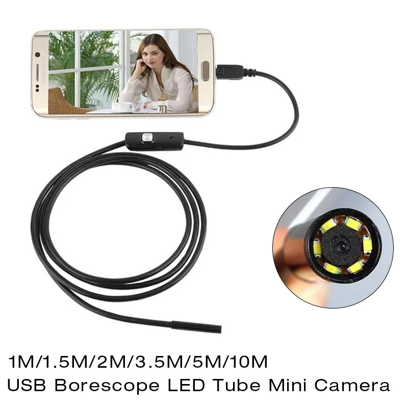 2018 5 5/7/8 мм объектив Мини Камера 1 м/1 м/2 м/3 м/5 м/10 м эндоскопа IP67 бороскоп светодио