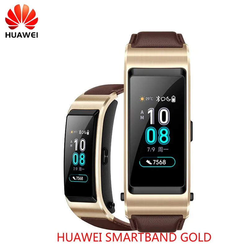 HUAWEI BAND GOLD Original Huawei B5 Band TalkBand B5 Bluetooth Smart Bracelet Wearable Sports Wristbands Touch AMOLED Screen Call Earphone Band - Цвет: HUAWEI BAND GOLD