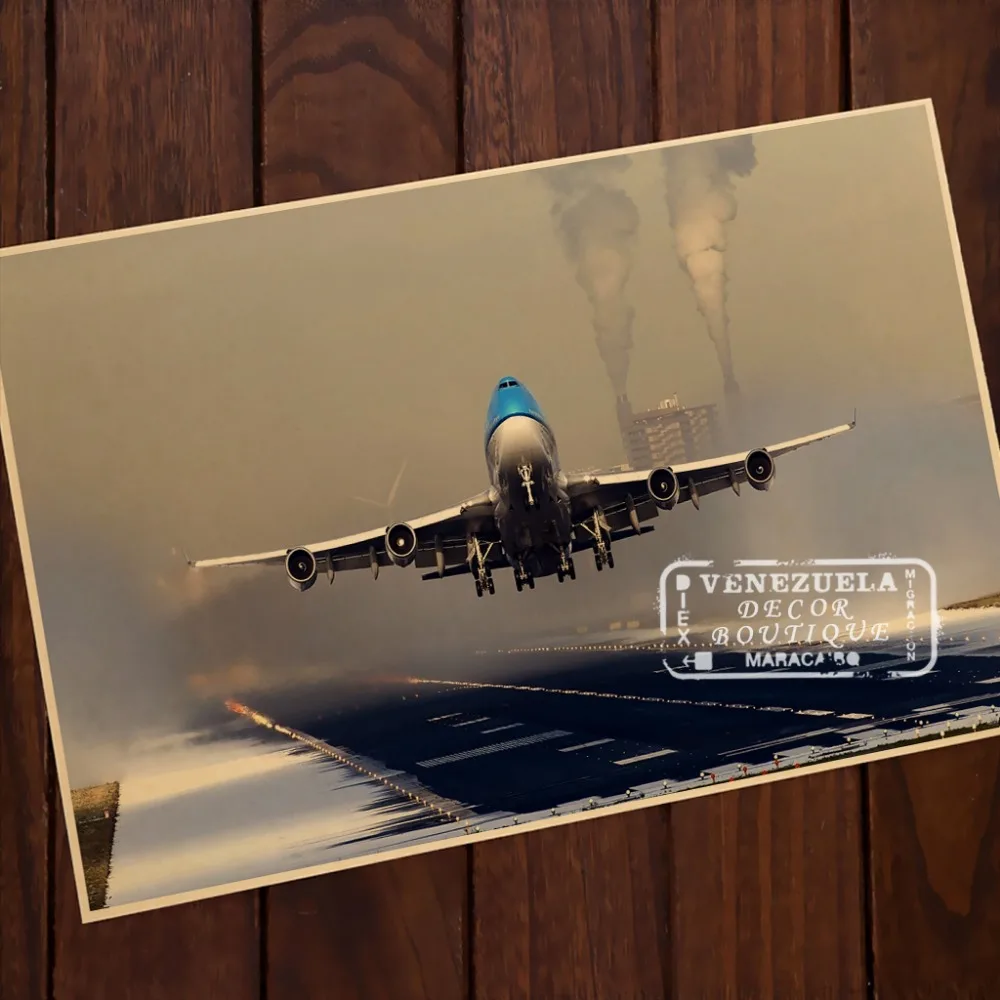 Винтажная Картина на холсте Боинг 747 из сплава для самостоятельной сборки