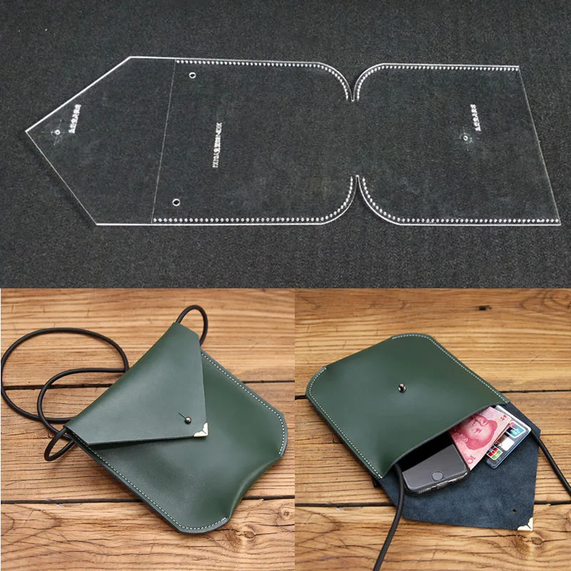 DIY Кожа ремесло женская маленькая сумка на плечо одно акриловый шаблон держатель
