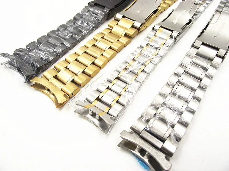 Ремешок из нержавеющей стали для наручных часов изогнутый ремешок 24 мм 4 цвета в