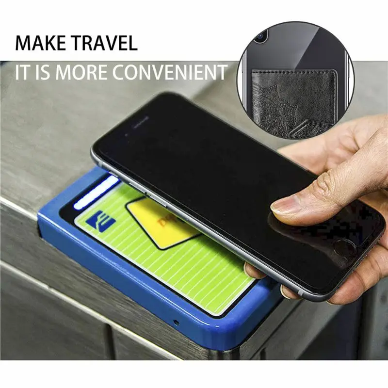 

Embossed Flower Adhesive Credit Card Pouch Case Pocket Sticker Phone Stand Holder Wallet Travel Card Wallet For Men 2019 Fashion