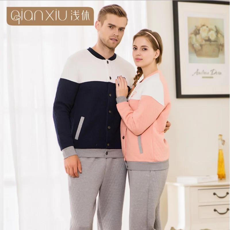 2019 Осенняя домашняя пижама Женская Повседневная Лоскутная Пижама комплекты