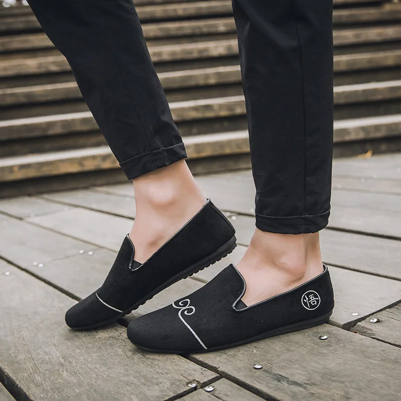 2017 лето мужская slip-on мокасины повседневная обувь национальный орнамент дышащий