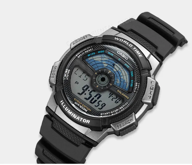 CASIO Watch AE-1100W-1A Цифровой Мужчины Лучшие Продажи Силиконовый Ремешок Мужчины Спортивные Часы Водонепроницаемые Relogio Masculino Плавать Вселенной Время