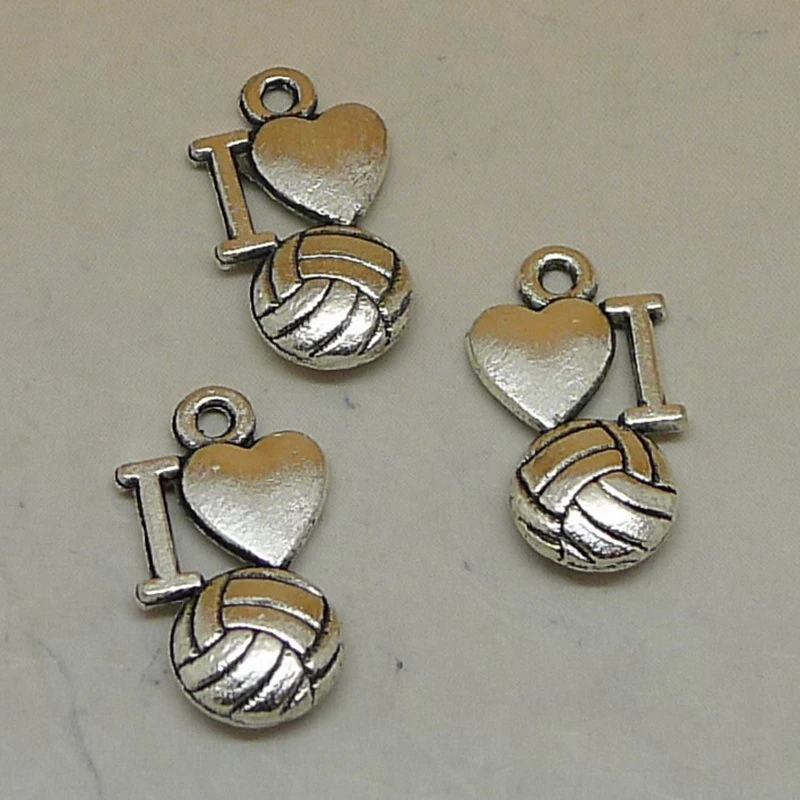 

Алиммо 8 шт./лот винтажные серебряные подвески для баскетбола I Love 7x19 мм крошечные Металлические 2 сторонние аксессуары DIY