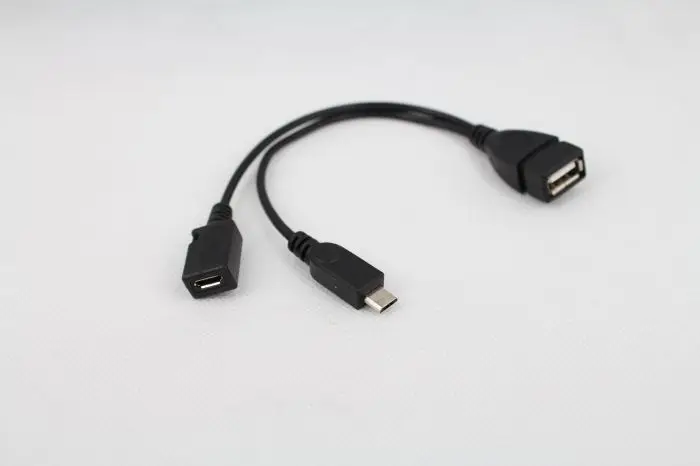 Новейший 1 в OTG Micro USB Host Power Y Splitter адаптер для микро 5 контактного мужского и