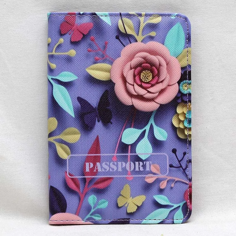 Fashion passport cover women PU Pink Floral case fashionable style organizer | Багаж и сумки