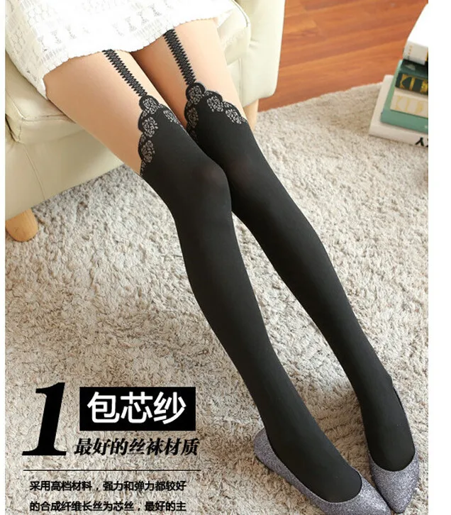 50 шт./лот женские колготки в европейском стиле с розой до бедра подкладкой виде