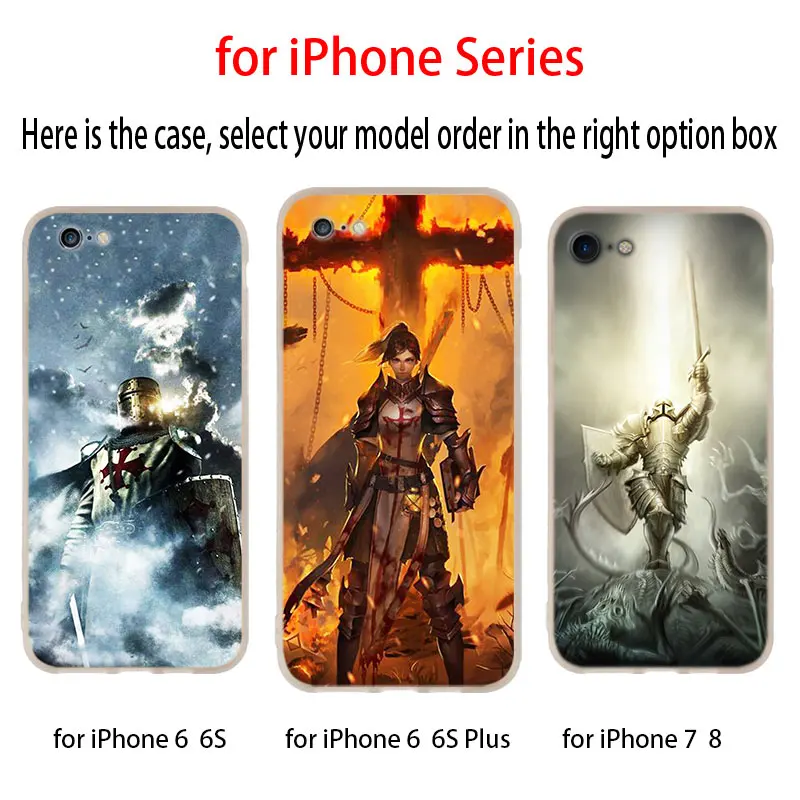 Силиконовый мягкий чехол crusaders для iPhone 11 12 Pro X XS Max XR iphone 8 7 6 Plus 5 5s SE 2020|Бамперы| |