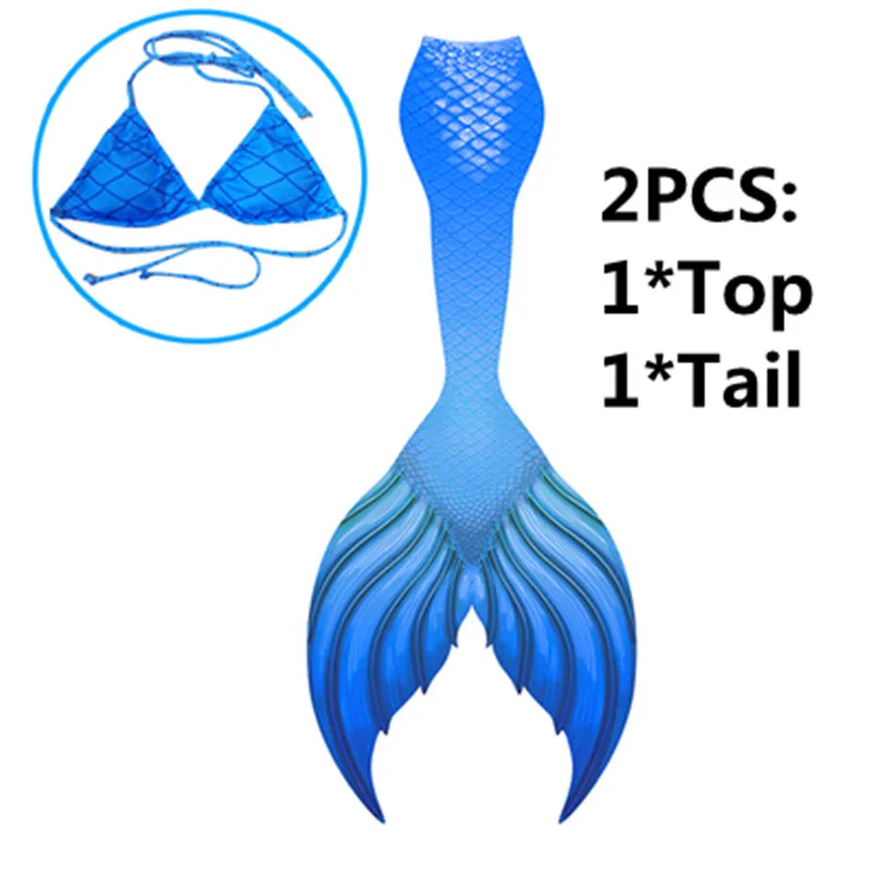 2pcs as picture show NEW Kids Adults Mermaid Tail Swimmable Costume for Women Cosplay Costumes Swimming Swimwear Costumes - Цвет: 2pcs as picture show