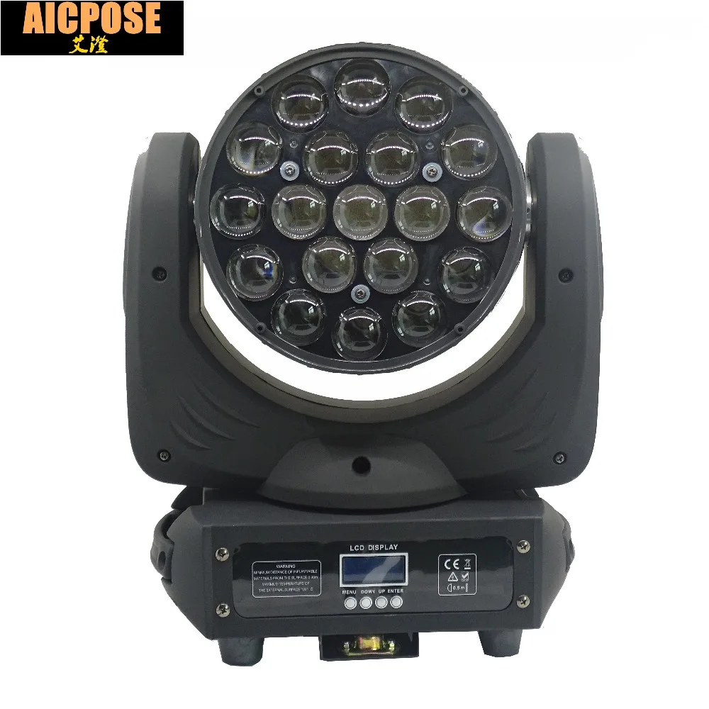 Светодиодный сценический прожектор DMX512 4 в 1 19 х15 Вт RGBW с приближением и мойкой