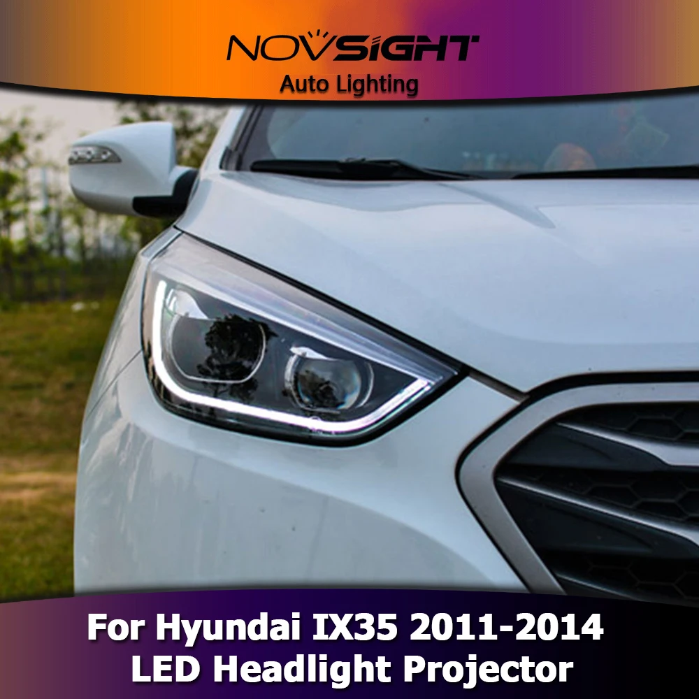NOVSIGHT 2 шт. Автомобильные светодиодные фары проектор в сборе DRL Противотуманные