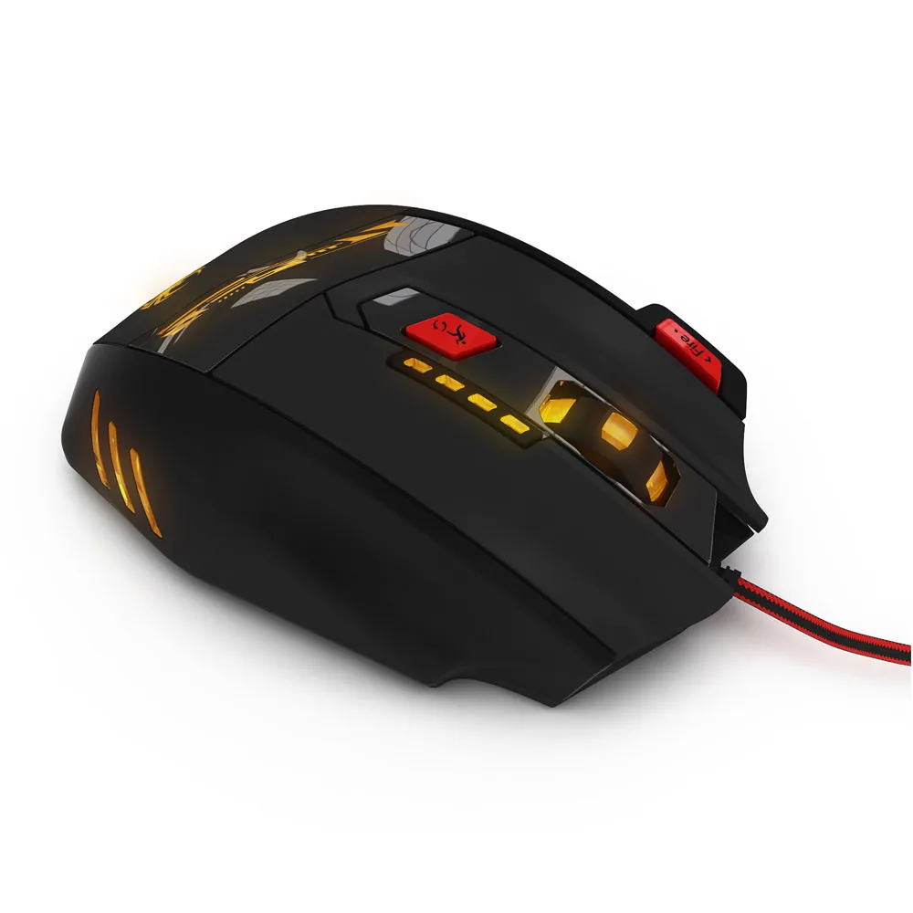 ZELOTES 8000 dpi 8 чипов памяти дизайн 6 оптический светодиодный Проводная игровая мышь