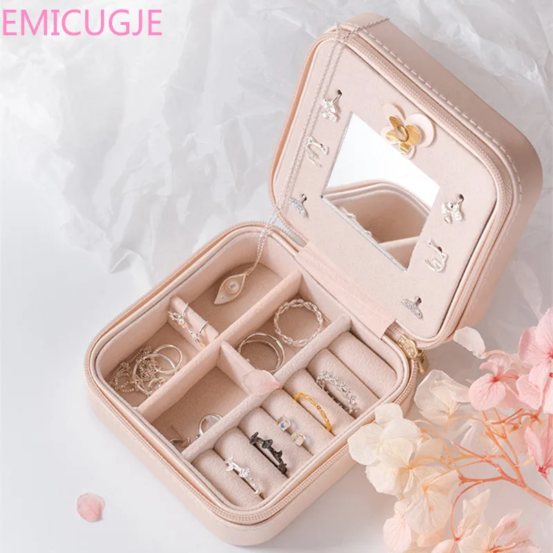 Jewelry Packaging Box Casket Box For Exquisite Makeup Case Cosmetics Beauty Organizer Container Boxes Graduation Birthday Gift