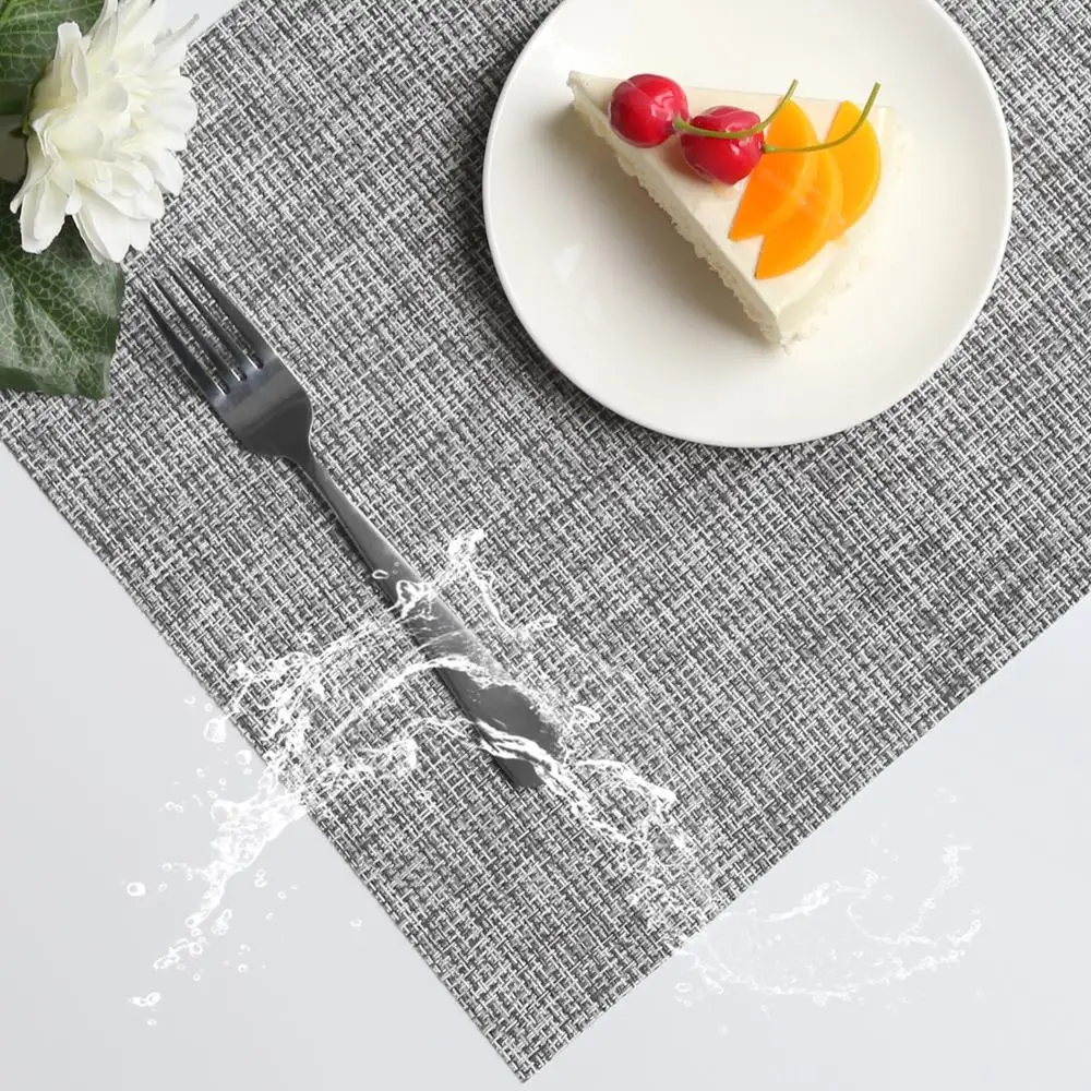 

Top Finel 2016 Set of 4 PVC Cross Weave Placemats for Dining Table Runner Linen Place Mat in Kitchen Accessories Cup Coaster Pad