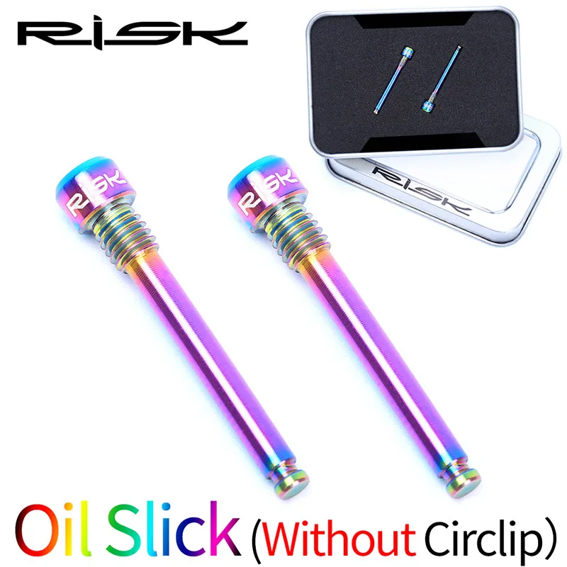 M4x26-Rainbow 2 шт. RISK titanium M4x26mm болты суппорта сверхлегкие велосипедные масляные дисковые Тормозные колодки резьбовые шпильки для SHIMANO XT Гидравлический дисковый тормоз - Цвет: M4x26-Rainbow