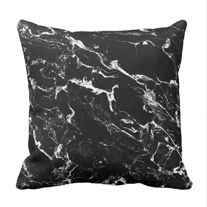 

Black and white modern marble pattern throw pillow case- Cloth, Double-sided Printing, Size optional