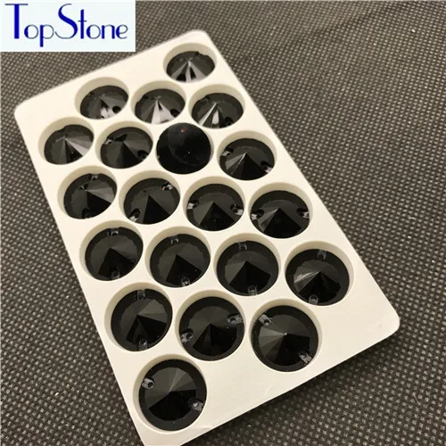 Topstone Jet Black Rivoli пришить стразы плоские стеклянные кристаллы Круглый пришить Камень для DIY платье одежда