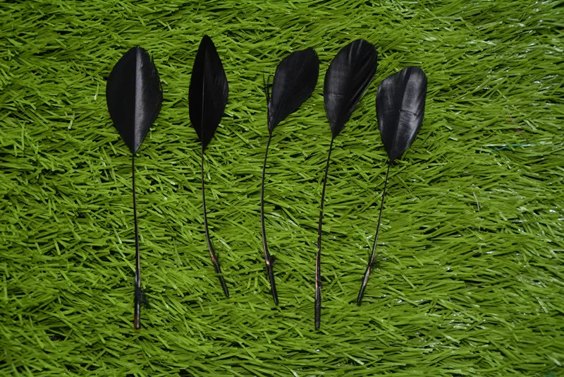 Продажа Красивых гусиных крыло перьев черного цвета 10 шт. длина 13 18 см украшения