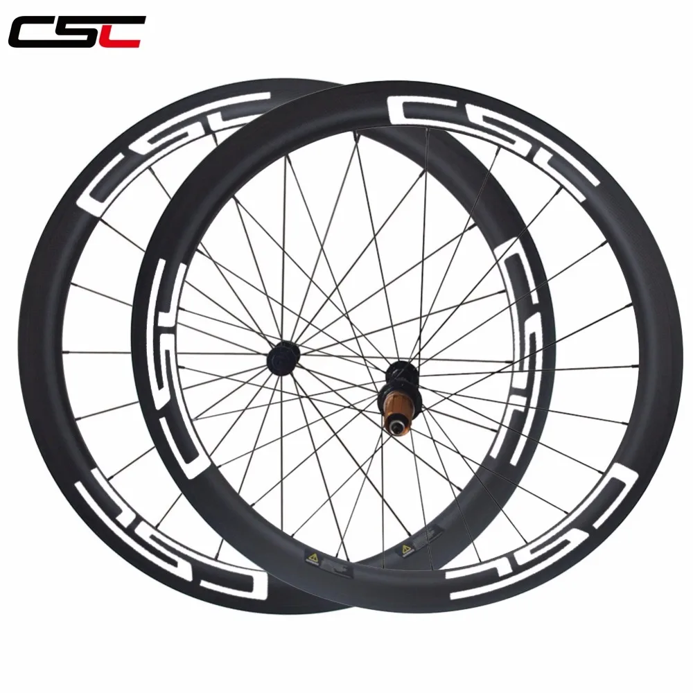

Super light only 1296g 50mm deep 25mm width tubular CSC racing bike carbon wheelset Bitex RAF10 RAR9 hub 6 Pawls+CN 424 spokes