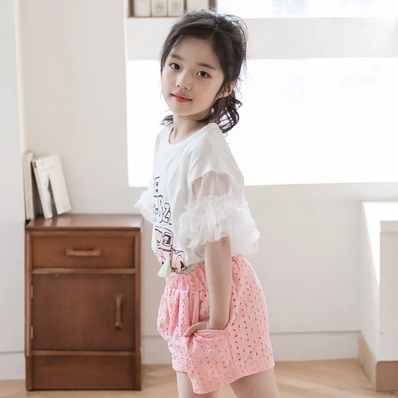 New Arrival summer Sleeve Pure Cotton Cartoon Printing Fit-up Girl's T-shirt mother daughter clothing sets cute princess style | Мать и