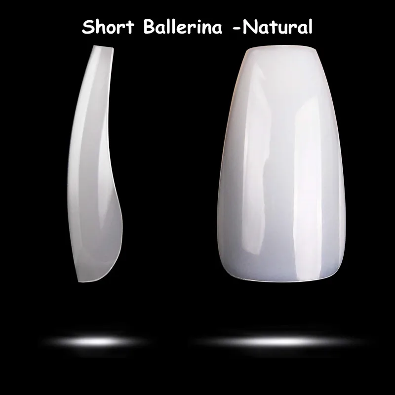 Short Ballerina -N Makartt 500 шт., накладные ногти в виде гроба, Длинные балерины, накладные ногти, прозрачные, полностью закрывающие, для балета, акриловые, натуральные, накладные ногти - Цвет: Short Ballerina -N