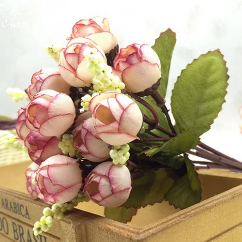 

Искусственные шелковые розы Celadon, букет из 15 штук