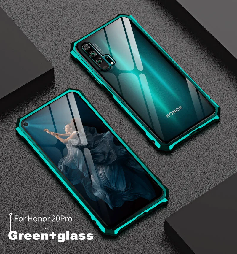 Роскошный металлический защитный чехол-бампер для huawei Honor 20 Pro, чехол, прозрачная задняя крышка для телефона huawei Honor 20 Lite, чехол 20Pro 20i