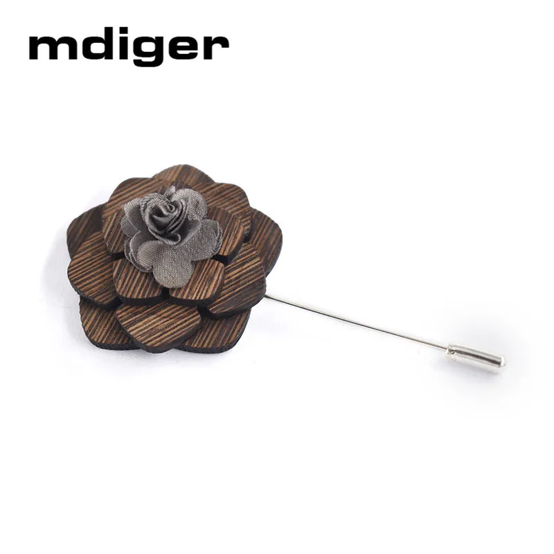 Mdiger модная брошь булавки цветы деревянные нагрудные для девочек Женская