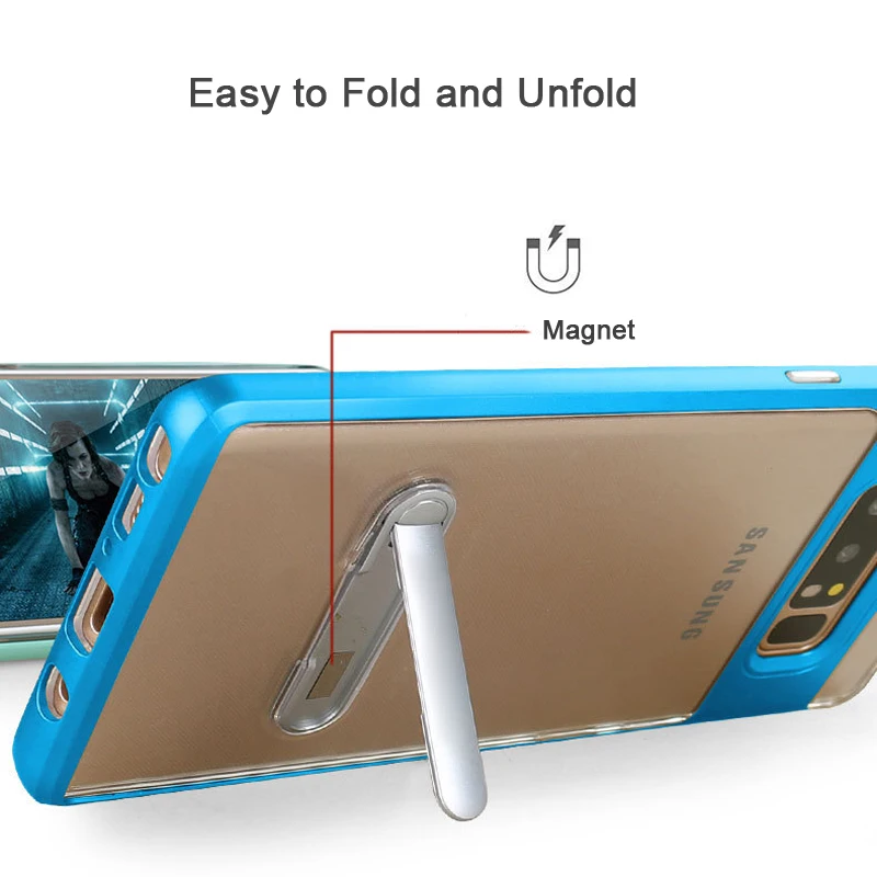 Прозрачный чехол CAPSSICUM с откидной ножкой для Samsung Galaxy Note 8 PC TPU гибкий подставка