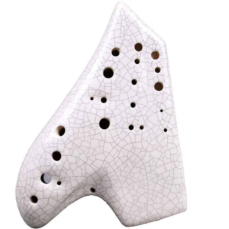 Новое поступление белая ледяная с трещинами три трубки Alto C ocarina AC Tone Флейта