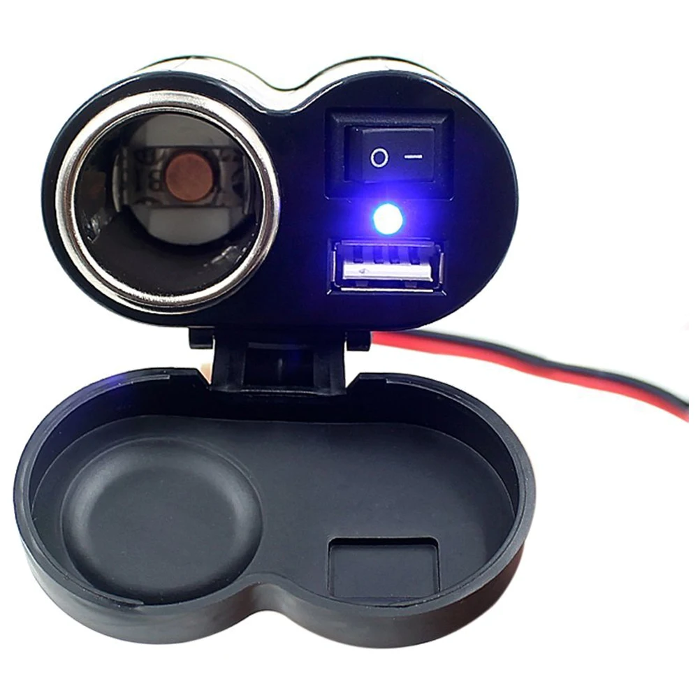 Зарядное устройство с USB-портом для прикуривателя мотоцикла мобильного телефона