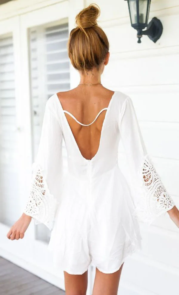 Новый летний пляжный комбинезон женский белый черный шифоновый элегантный