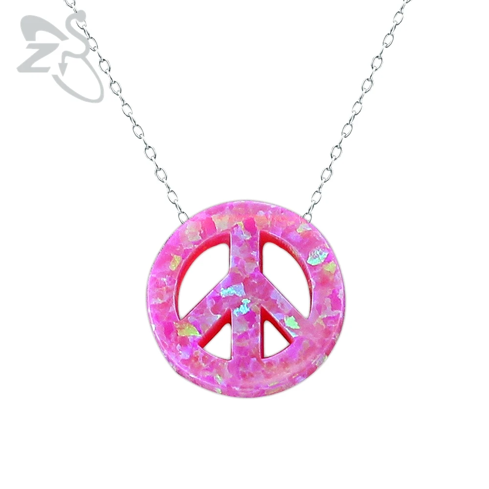 

Peace necklace women opal necklace fashion natural stone necklace silver 925 sterling silver pendant bijoux colgantes mujer moda