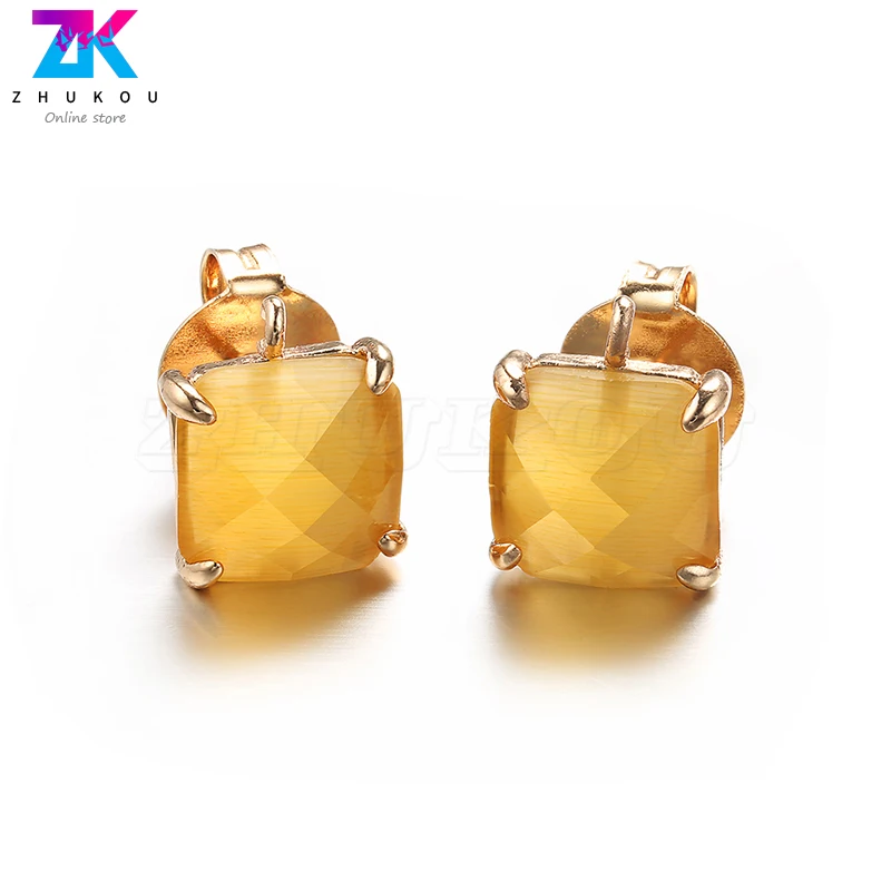 5pairs Elegant Simplicity Square Stud Earrings with Natural Pearl Fashion Jewelry Earring Piercing Model: VE33 | Украшения и