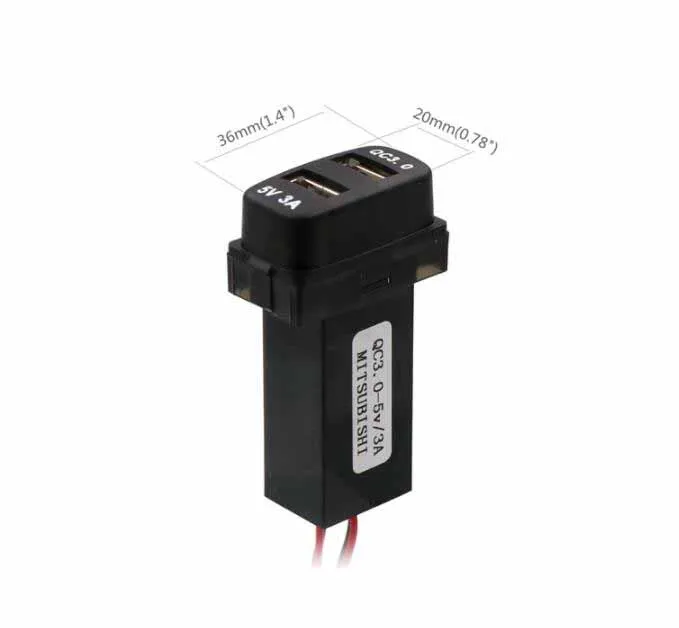 Автомобильное зарядное устройство QC3.0 + 5 В 3 А с USB интерфейсом для Mitsubishi asx lancer