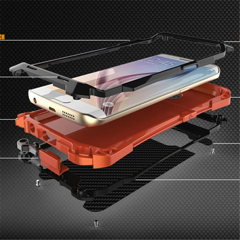 Металлический силиконовый чехол из углеродного волокна для Samsung galaxy s6 edge