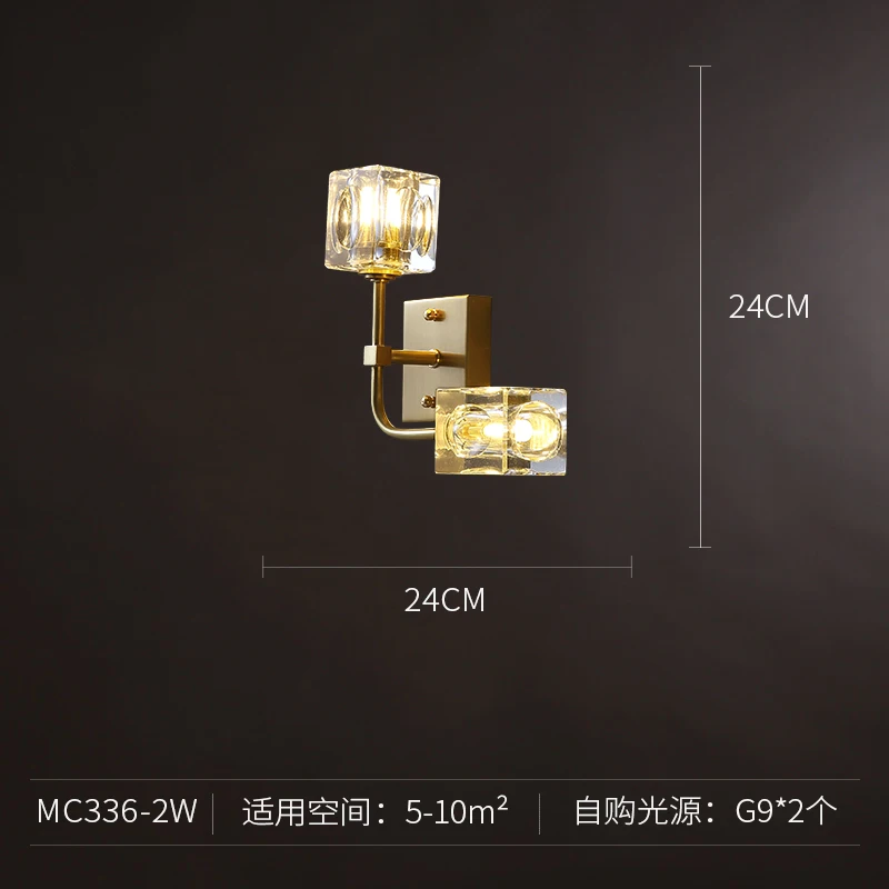 Copper Modern G9 LED Wall Lamp for Bedroom Bedside Light Fixture Luxury Crystal Aisle Nordic Living Room TV Hanglamp | Освещение
