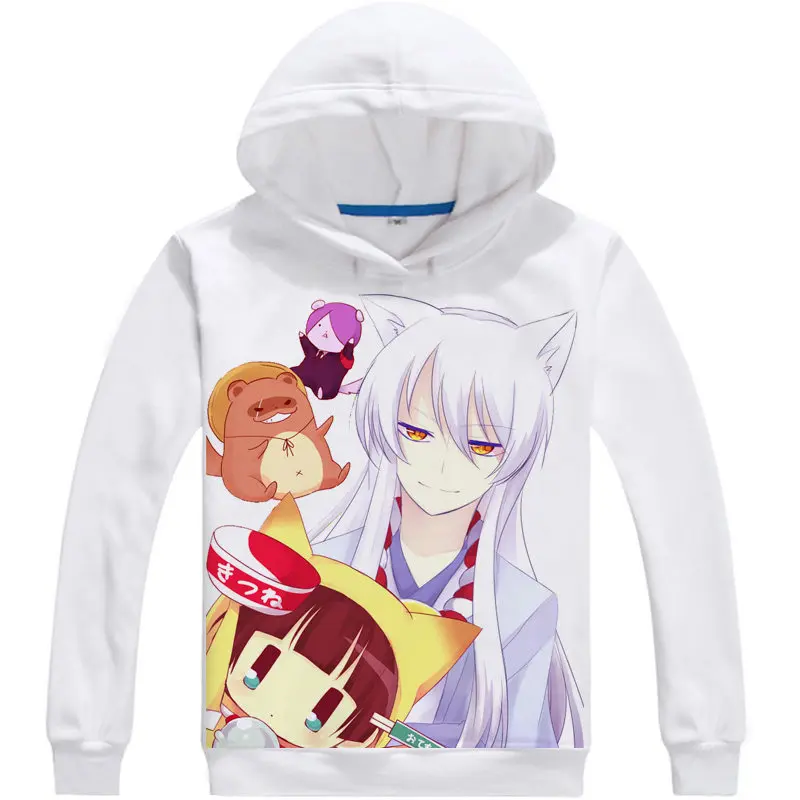Толстовка Kamisama Kiss с капюшоном аниме лиса Yokai ТОМО косплей белые толстовки милые