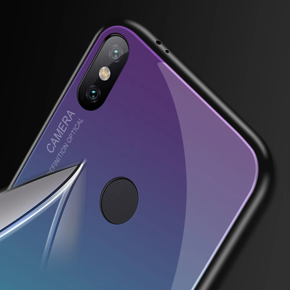 Чехол для xiaomi redmi note 7 стеклянный чехол телефона с градиентом xiomi xaomi redmo note7 модные