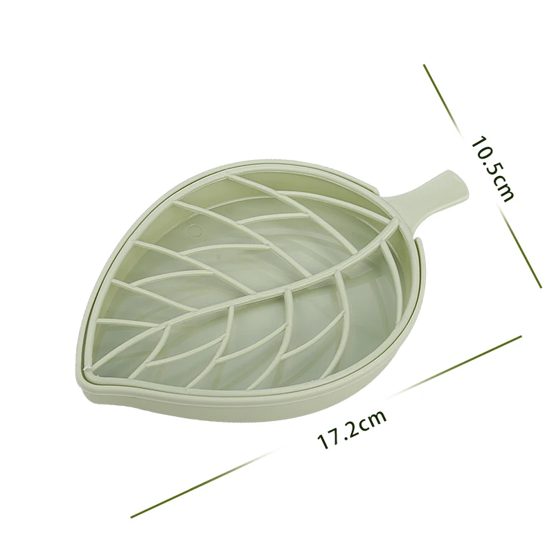 

CARRYWON Creative Drain Soap Box Leaf Modeling Soap Holder Bathroom Accessories Soap Dish Storage Basket Box Stand