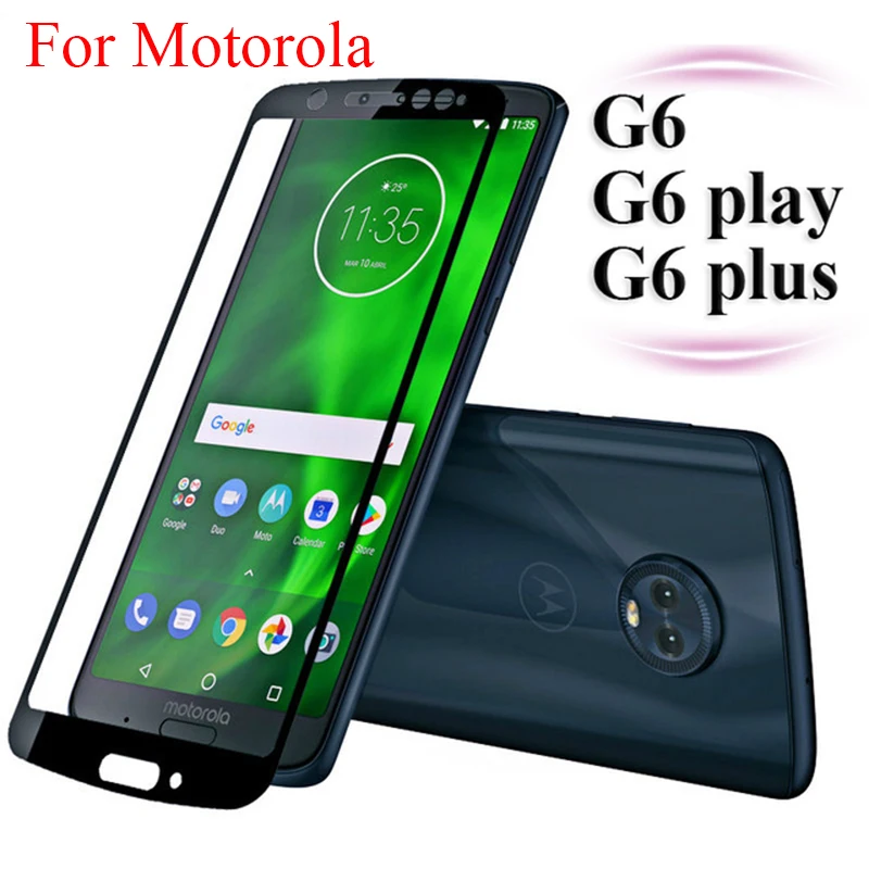 Защита экрана для Motorola Moto G6 plus G6play полное покрытие закаленное стекло для Moto G 6 G6 play G6plus Glas защитная пленка